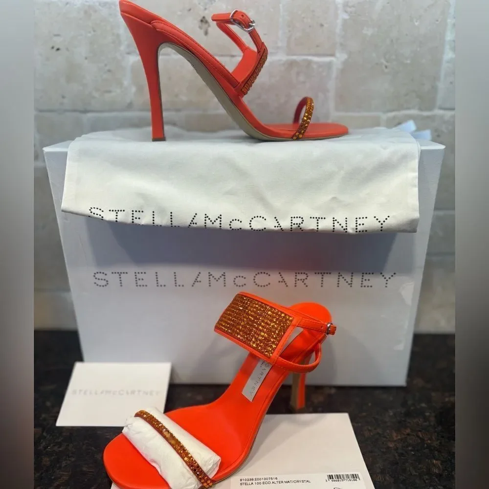 Stella McCartney 100 ECO Alter Mat Crystal  Glow Orange/Dust Bag 35 NWT $950